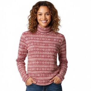 Studio Works NWOT Snowflake Long Sleeve Turtleneck Cotton Top